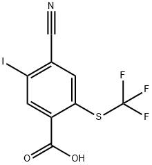 4-Cyano-5-iodo-2-(trifluoromethylthio)benzoic acid Structure