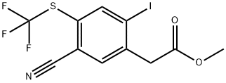 Methyl 5-cyano-2-iodo-4-(trifluoromethylthio)phenylacetate Structure