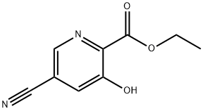 2-Pyridinecarboxylic acid, 5-cyano-3-hydroxy-, ethyl ester 구조식 이미지