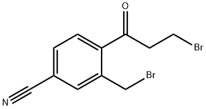 3-(Bromomethyl)-4-(3-bromopropanoyl)benzonitrile Structure