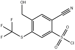 2-Cyano-4-hydroxymethyl-5-(trifluoromethylthio)benzenesulfonylchloride Structure