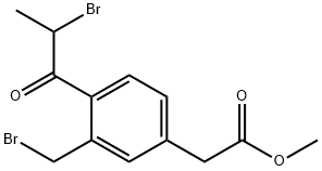 Methyl 3-(bromomethyl)-4-(2-bromopropanoyl)phenylacetate Structure