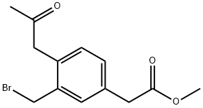 Methyl 3-(bromomethyl)-4-(2-oxopropyl)phenylacetate Structure