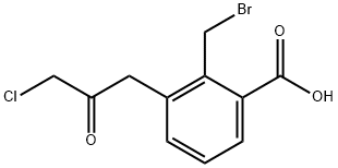 2-(Bromomethyl)-3-(3-chloro-2-oxopropyl)benzoic acid Structure