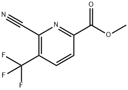 2-Pyridinecarboxylic acid, 6-cyano-5-(trifluoromethyl)-, methyl ester 구조식 이미지