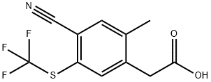 4-Cyano-2-methyl-5-(trifluoromethylthio)phenylacetic acid Structure