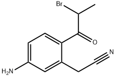 5-Amino-2-(2-bromopropanoyl)phenylacetonitrile Structure