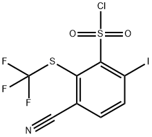 3-Cyano-6-iodo-2-(trifluoromethylthio)benzenesulfonyl chloride Structure