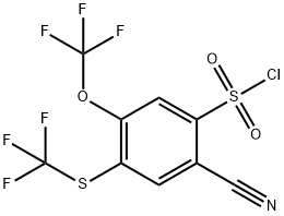 2-Cyano-5-trifluoromethoxy-4-(trifluoromethylthio)benzenesulfonyl chloride Structure