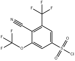 4-Cyano-3-trifluoromethoxy-5-(trifluoromethyl)benzenesulfonylchloride Structure