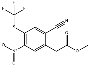 Methyl 2-cyano-5-nitro-4-(trifluoromethylthio)phenylacetate Structure