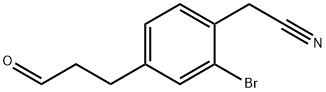 2-Bromo-4-(3-oxopropyl)phenylacetonitrile Structure