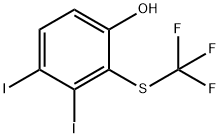 3,4-Diiodo-2-(trifluoromethylthio)phenol Structure