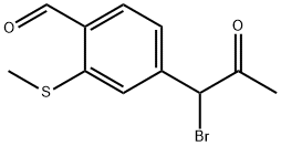 4-(1-Bromo-2-oxopropyl)-2-(methylthio)benzaldehyde Structure