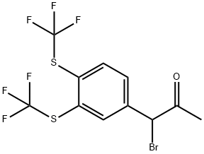 1-(3,4-Bis(trifluoromethylthio)phenyl)-1-bromopropan-2-one Structure