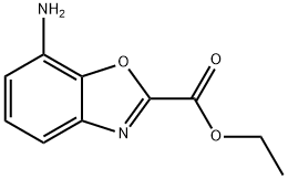 2-Benzoxazolecarboxylic acid, 7-amino-, ethyl ester 구조식 이미지