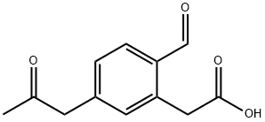 2-Formyl-5-(2-oxopropyl)phenylacetic acid Structure