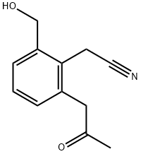 2-(Hydroxymethyl)-6-(2-oxopropyl)phenylacetonitrile Structure