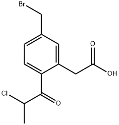 5-(Bromomethyl)-2-(2-chloropropanoyl)phenylacetic acid Structure