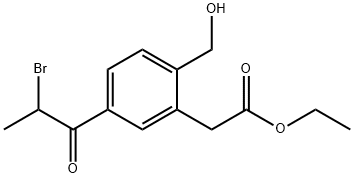 Ethyl 5-(2-bromopropanoyl)-2-(hydroxymethyl)phenylacetate Structure