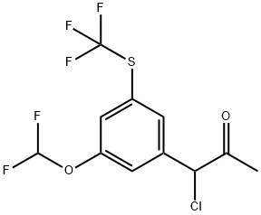 1-Chloro-1-(3-(difluoromethoxy)-5-(trifluoromethylthio)phenyl)propan-2-one Structure