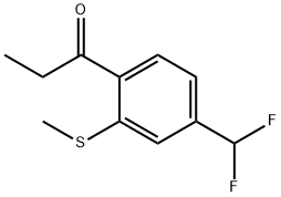 1-(4-(Difluoromethyl)-2-(methylthio)phenyl)propan-1-one 구조식 이미지