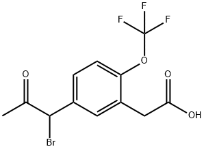 5-(1-Bromo-2-oxopropyl)-2-(trifluoromethoxy)phenylacetic acid Structure