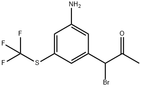 1-(3-Amino-5-(trifluoromethylthio)phenyl)-1-bromopropan-2-one Structure