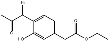 Ethyl 4-(1-bromo-2-oxopropyl)-3-hydroxyphenylacetate Structure