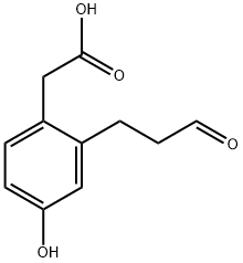 4-Hydroxy-2-(3-oxopropyl)phenylacetic acid Structure