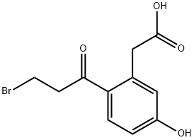 2-(3-Bromopropanoyl)-5-hydroxyphenylacetic acid Structure