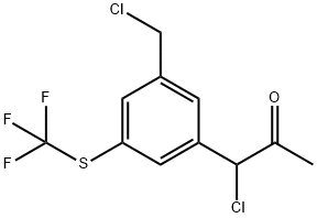 1-Chloro-1-(3-(chloromethyl)-5-(trifluoromethylthio)phenyl)propan-2-one Structure