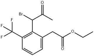 Ethyl 2-(1-bromo-2-oxopropyl)-3-(trifluoromethyl)phenylacetate Structure