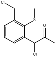 1-Chloro-1-(3-(chloromethyl)-2-(methylthio)phenyl)propan-2-one 구조식 이미지