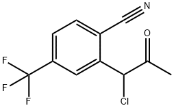 2-(1-Chloro-2-oxopropyl)-4-(trifluoromethyl)benzonitrile Structure