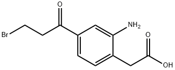 2-Amino-4-(3-bromopropanoyl)phenylacetic acid Structure