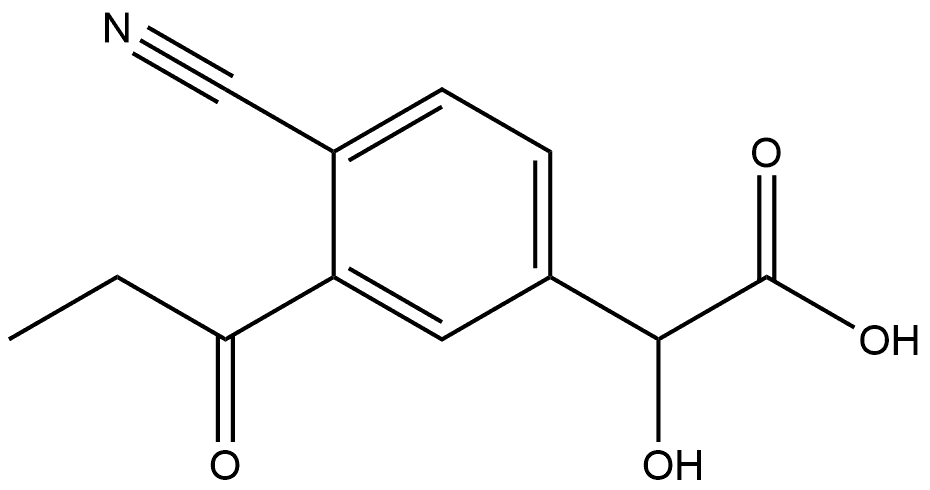 4-Cyano-3-propionylmandelic acid Structure