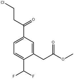 Methyl 5-(3-chloropropanoyl)-2-(difluoromethyl)phenylacetate Structure