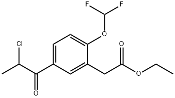 Ethyl 5-(2-chloropropanoyl)-2-(difluoromethoxy)phenylacetate Structure