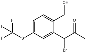 2-(1-Bromo-2-oxopropyl)-4-(trifluoromethylthio)benzylalcohol Structure