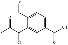 4-(Bromomethyl)-3-(1-chloro-2-oxopropyl)benzoic acid Structure