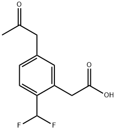 2-(Difluoromethyl)-5-(2-oxopropyl)phenylacetic acid Structure