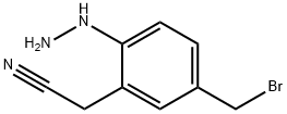 5-(Bromomethyl)-2-hydrazinylphenylacetonitrile Structure