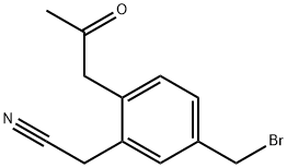 5-(Bromomethyl)-2-(2-oxopropyl)phenylacetonitrile Structure