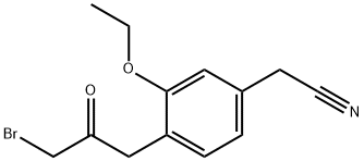 4-(3-Bromo-2-oxopropyl)-3-ethoxyphenylacetonitrile Structure