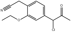 4-(1-Chloro-2-oxopropyl)-2-ethoxyphenylacetonitrile Structure