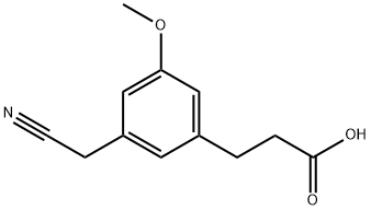3-(2-Carboxyethyl)-5-methoxyphenylacetonitrile 구조식 이미지