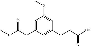 Methyl 3-(2-carboxyethyl)-5-methoxyphenylacetate Structure