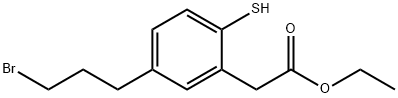 Ethyl 5-(3-bromopropyl)-2-mercaptophenylacetate Structure