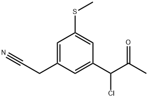 3-(1-Chloro-2-oxopropyl)-5-(methylthio)phenylacetonitrile Structure